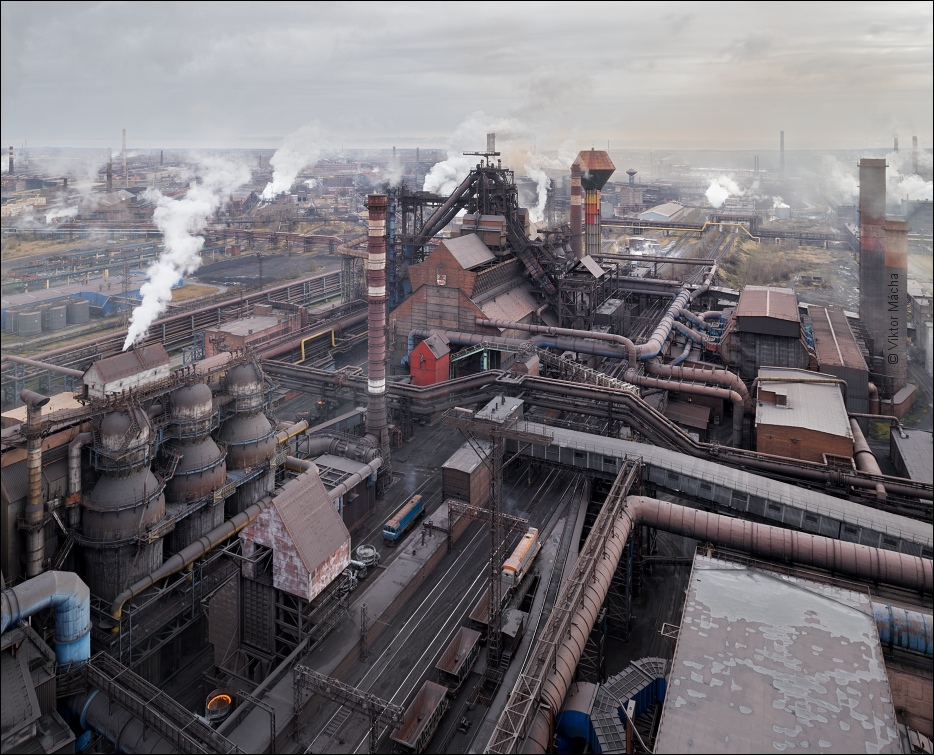 Industriální krajina za Uralem.