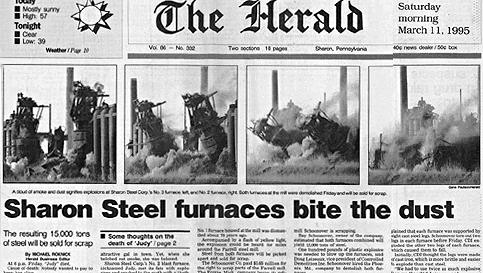 Konec vysokopecního provozu, The Herald Tribune, 1995