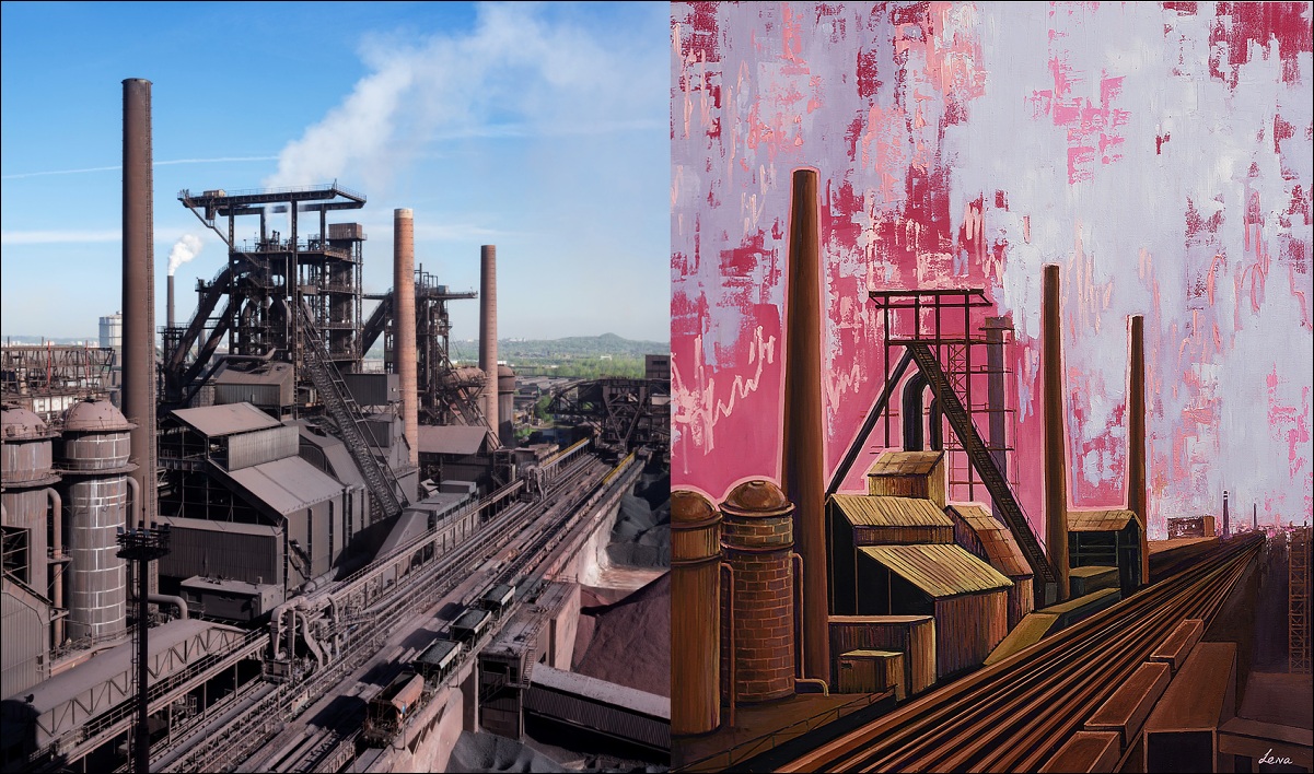 Lena Orlova - Růžový svět, olej na plátně, 2022
